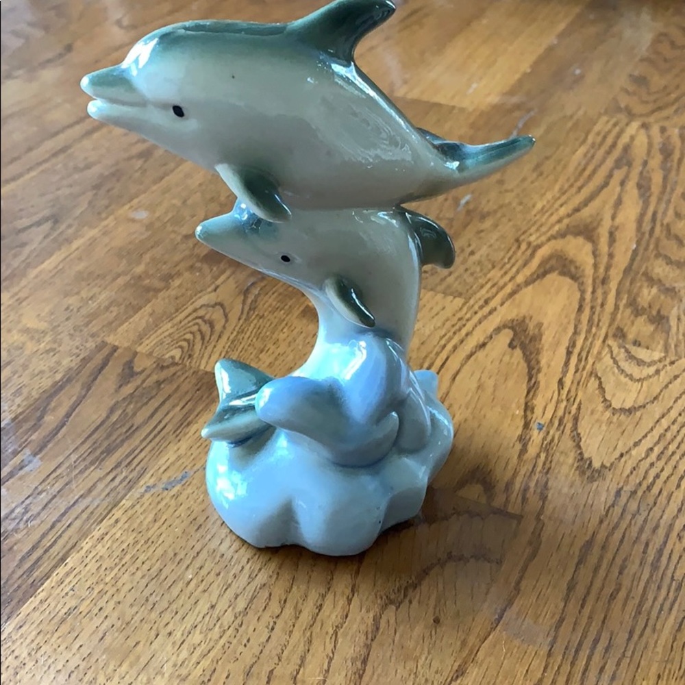 Two dolphins swimming